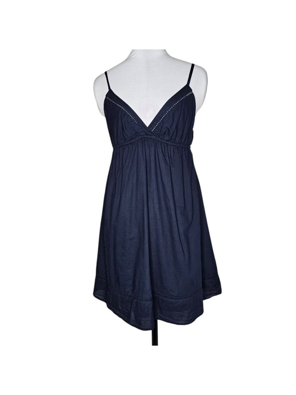Vintage Y2k Forever 21 L Navy Blue Babydoll Tank Mini Dress Bella Swan Crochet